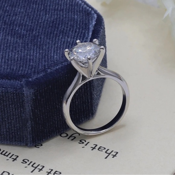 🔥5CT Certified Moissanite Diamond Round Cut Sparkling Wedding Ring Size 7 - Picture 15 of 17